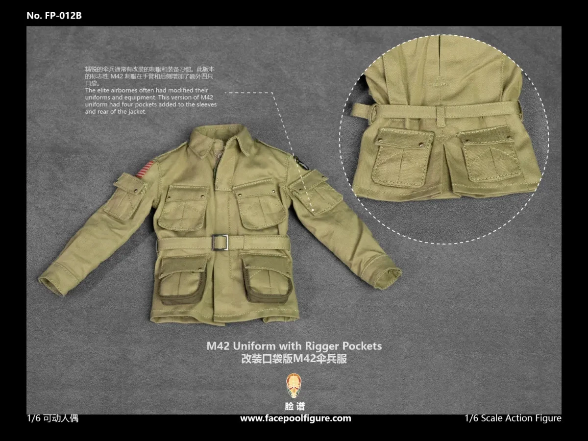 Facepool WWII US Paratrooper Easy Company Lieutenant "Buck" 1/6 Scale Action Figure Jumper Uniform FP-012B 15 Facepool WWII US Paratrooper Easy Company Lieutenant "Buck" 1/6 Scale Action Figure Jumper Uniform FP-012B - Image 13