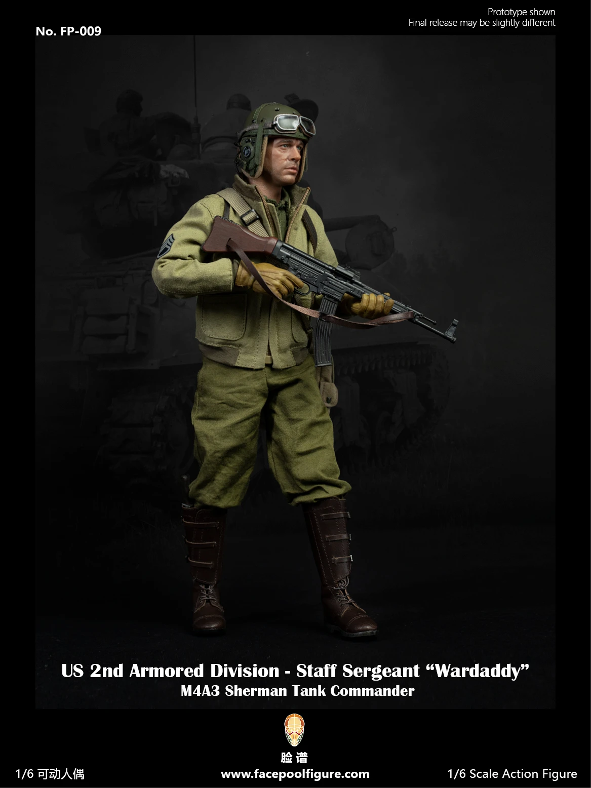 Facepool US Army 2nd Armored Division Staff Sergeant Tank Commander 1/6 Scale Action Figure Standard Edition FP-009A 8 Facepool US Army 2nd Armored Division Staff Sergeant Tank Commander 1/6 Scale Action Figure Standard Edition FP-009A - Image 6