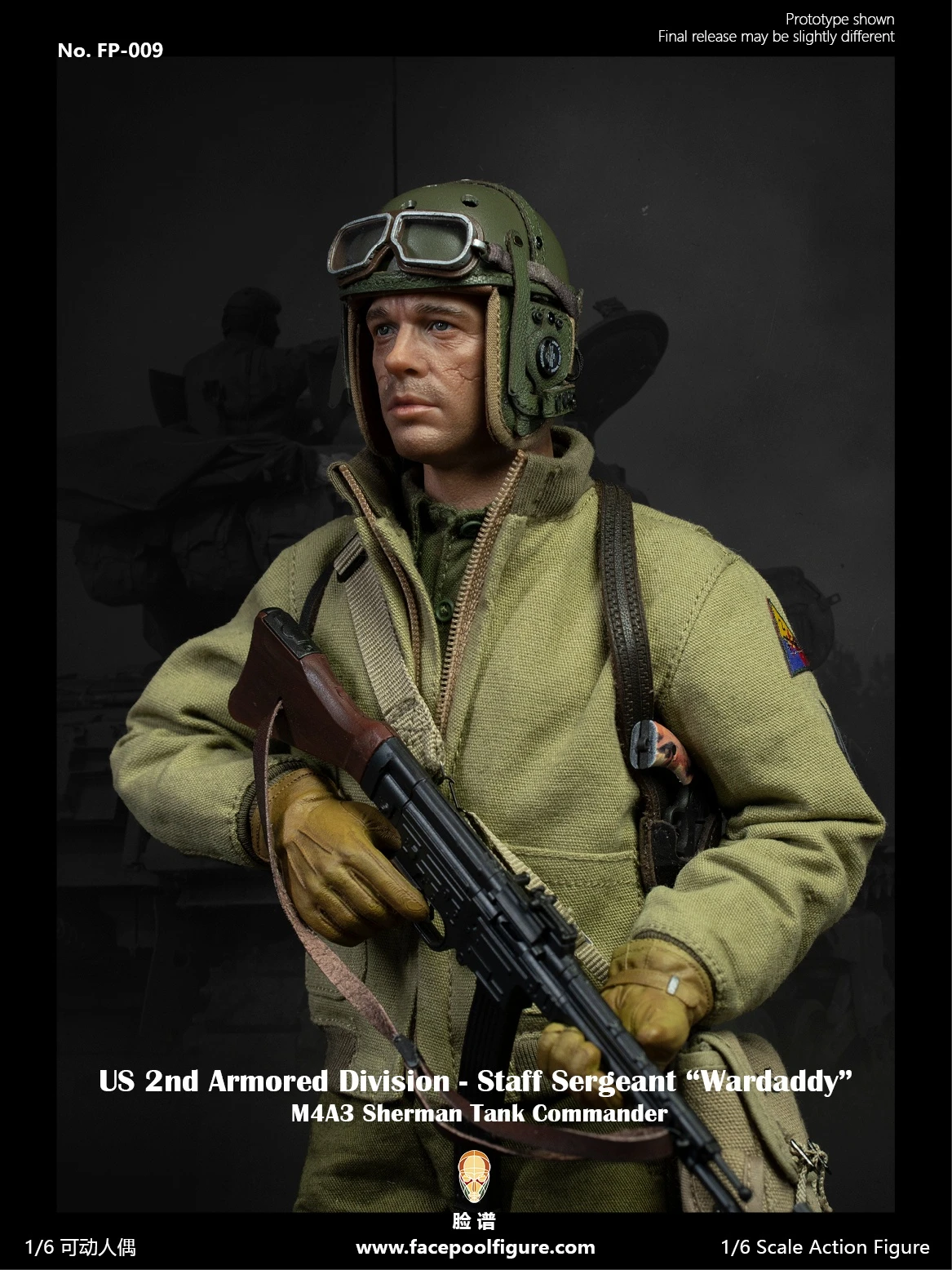Facepool US Army 2nd Armored Division Staff Sergeant Tank Commander 1/6 Scale Action Figure Standard Edition FP-009A 9 Facepool US Army 2nd Armored Division Staff Sergeant Tank Commander 1/6 Scale Action Figure Standard Edition FP-009A - Image 7