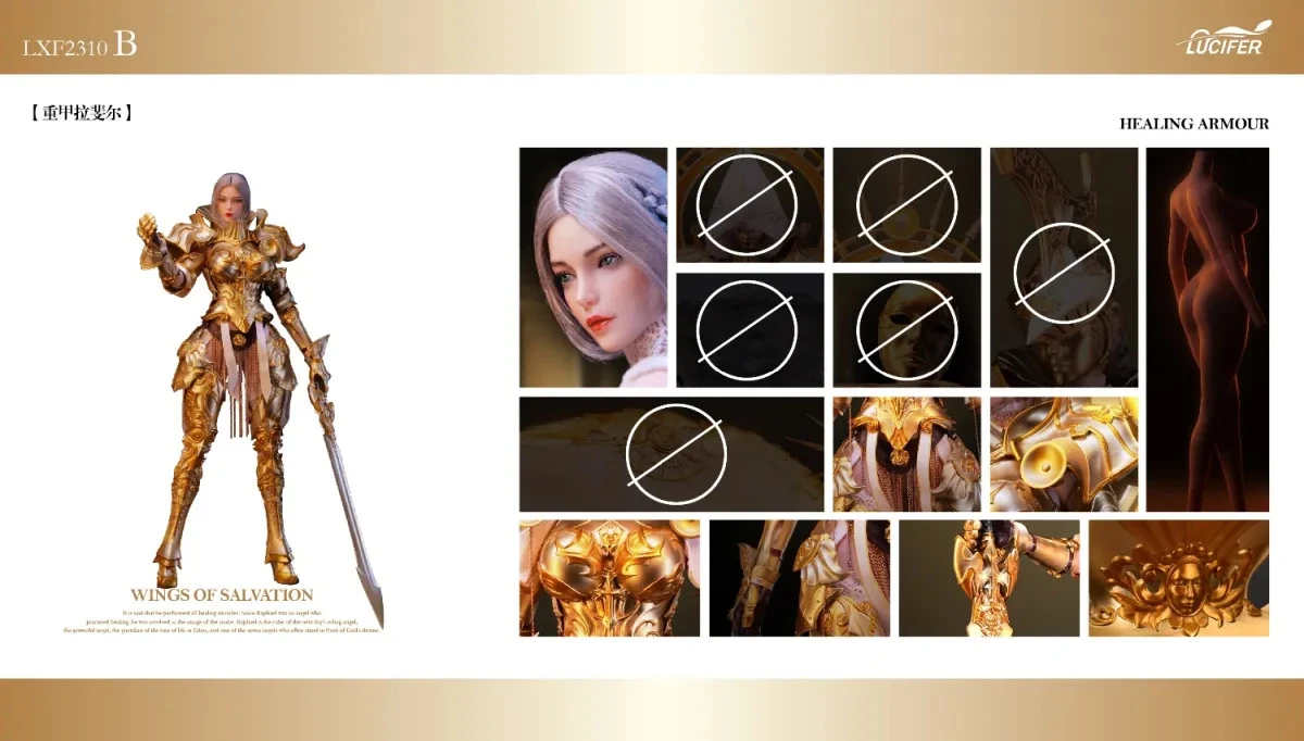 Lucifer The Wings Of Salvation - Healing Armour - Heavy Armor Raphael 1/6 Scale Action Figure Set B LXF2310B 5 Lucifer The Wings Of Salvation - Healing Armour - Heavy Armor Raphael 1/6 Scale Action Figure Set B LXF2310B - Image 3