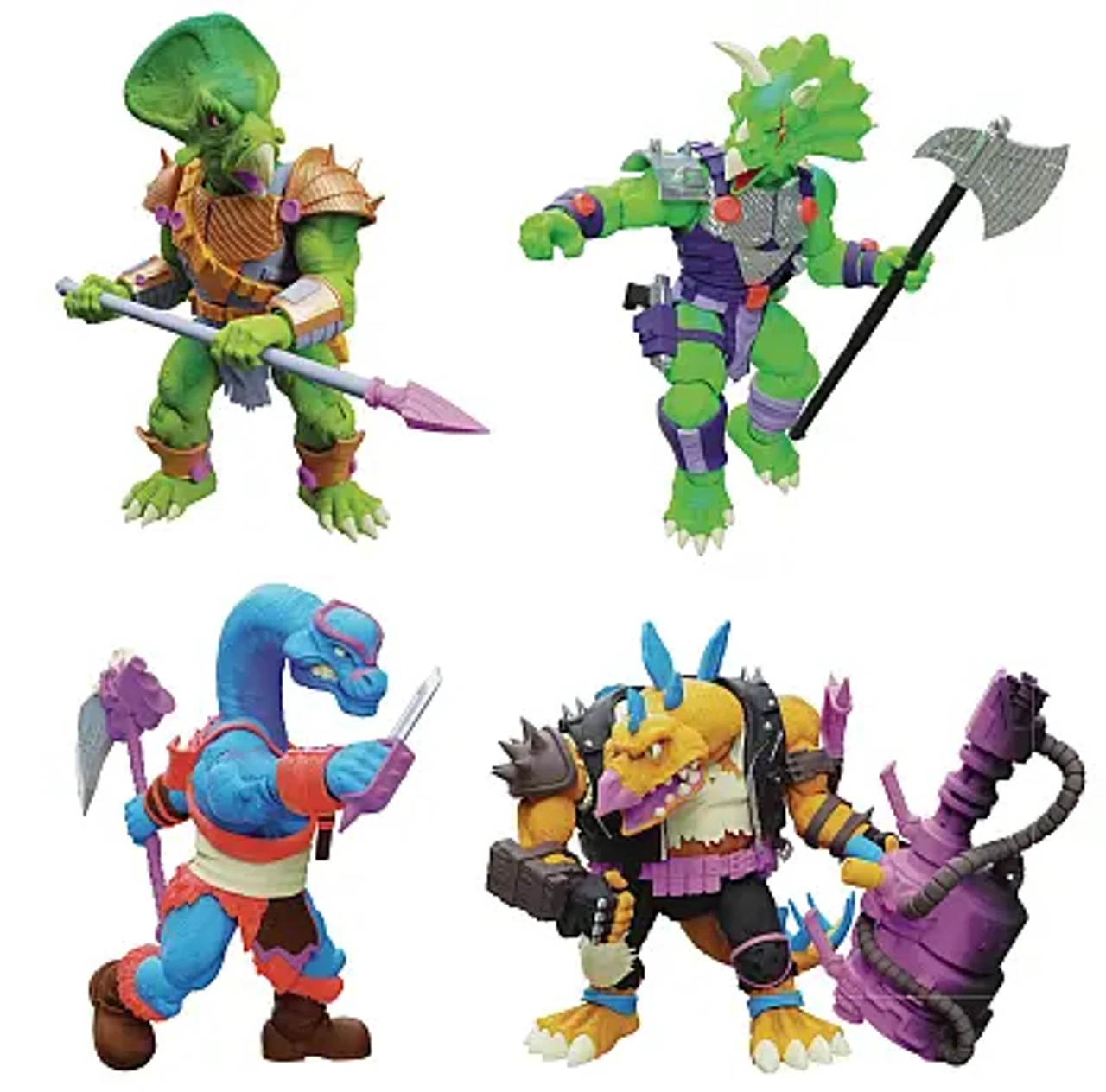 Boss Fight Studio Saurozoic Warriors - Ceratopsian Gaurd, Marr Ossis, Range Brakhion, Triax Skiver Action Figure Set Of 4 3 Boss Fight Studio Saurozoic Warriors - Ceratopsian Gaurd, Marr Ossis, Range Brakhion, Triax Skiver Action Figure Set Of 4