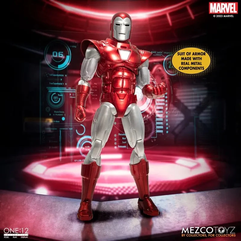 Mezco Toyz One:12 Collective Marvel Iron Man: Silver Centurion Edition 1/12 Scale Action Figure 5 Mezco Toyz One:12 Collective Marvel Iron Man: Silver Centurion Edition 1/12 Scale Action Figure - Image 3