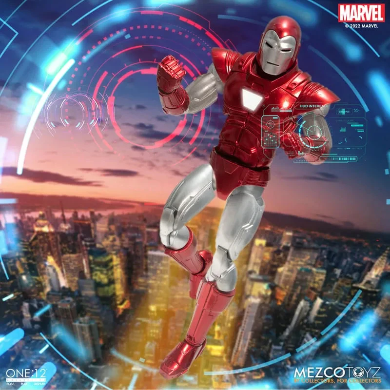 Mezco Toyz One:12 Collective Marvel Iron Man: Silver Centurion Edition 1/12 Scale Action Figure 9 Mezco Toyz One:12 Collective Marvel Iron Man: Silver Centurion Edition 1/12 Scale Action Figure - Image 7