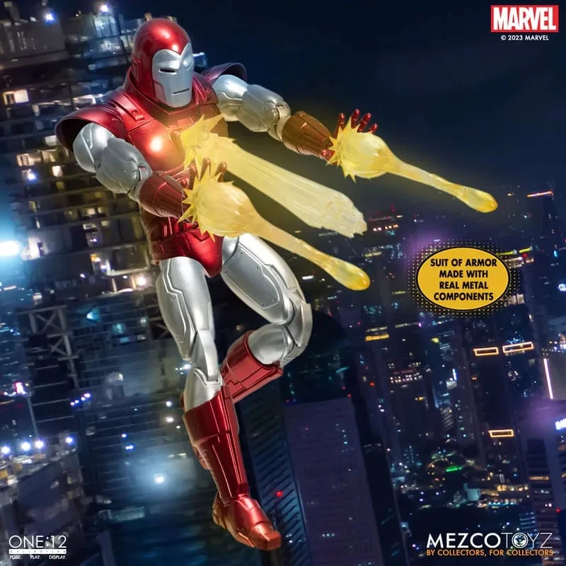 Mezco Toyz One:12 Collective Marvel Iron Man: Silver Centurion Edition 1/12 Scale Action Figure 11 Mezco Toyz One:12 Collective Marvel Iron Man: Silver Centurion Edition 1/12 Scale Action Figure - Image 9